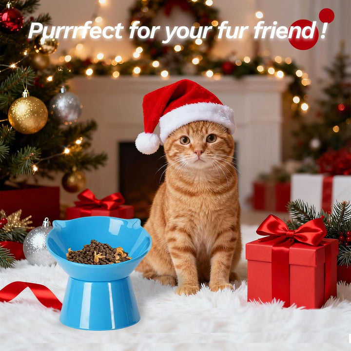 Futternapf Katze,Katzennapf Erhöht mit 15° Neigung Fressnapf Katze,Anti-Erbrechen Katzennäpfe für Fu