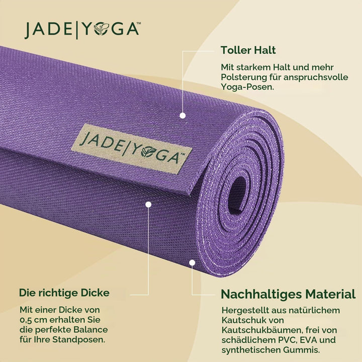 JADE YOGA - Harmony Yoga Mat - Yoga Mat Designed to Provide A Secure Grip to Help Hold Your Pose vio
