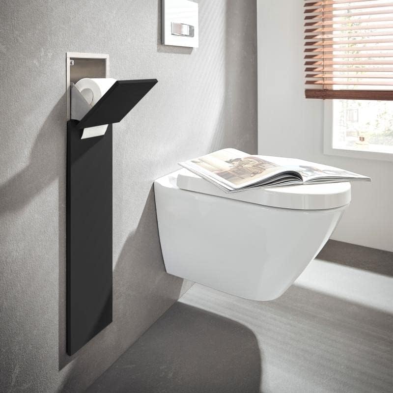 Emco ASIS Pure Unterputz-Schrankmodul für die Klobürstengarnitur, Badezimmerschrank mit Toilettenpap