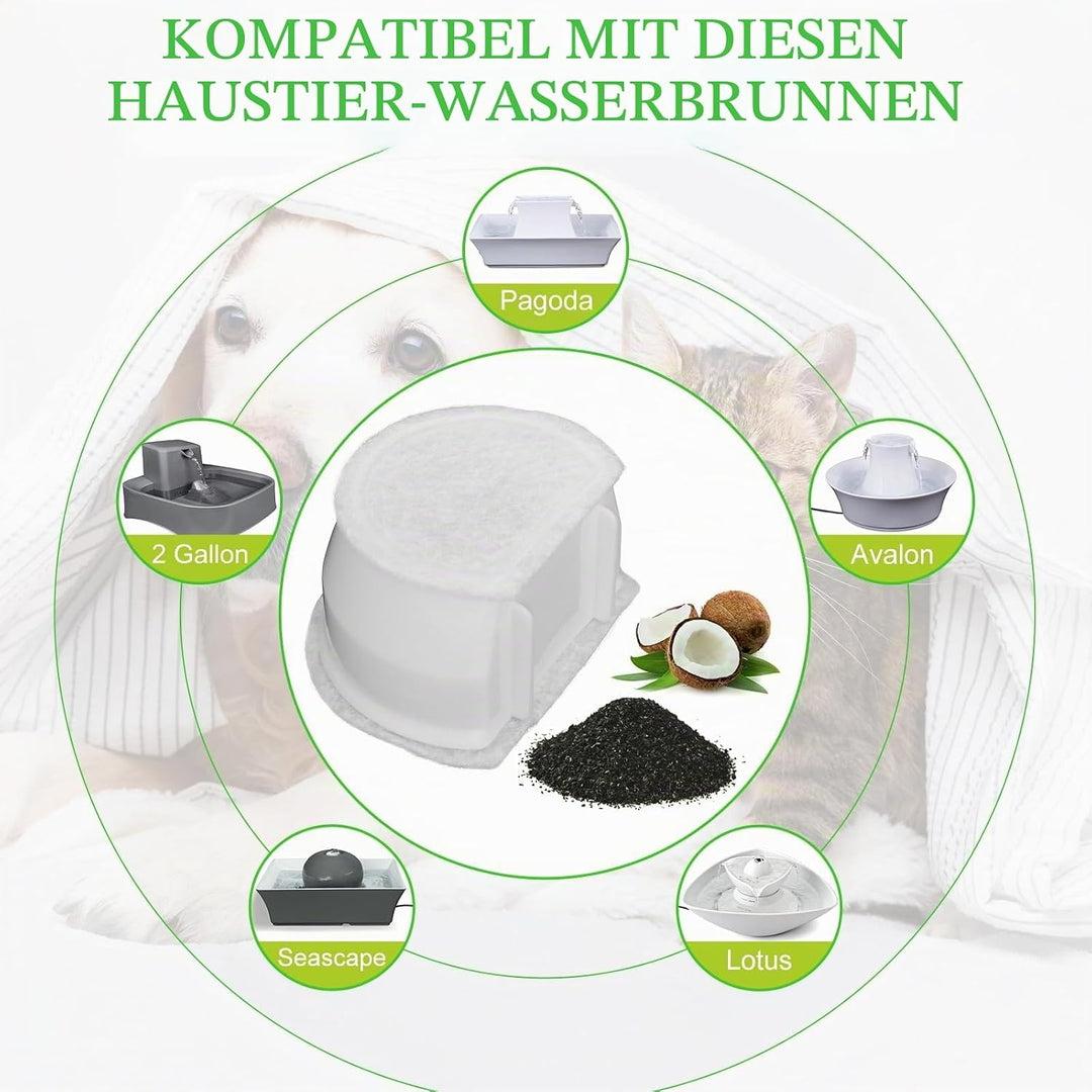 Foam-Vorfilter und Kohlenstofffilter Kompatibel mit PetSafe Drinkwell Fountain Edelstahl 360 Avalon