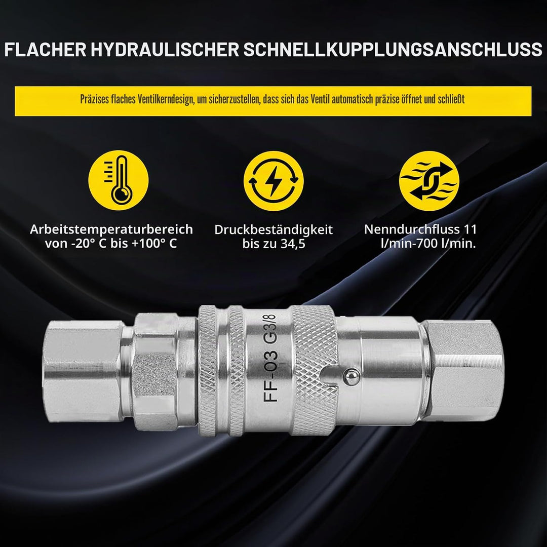 G3/8 Aussengewinde + Innengewinde, hydraulische Schnellkupplung, Kupplung