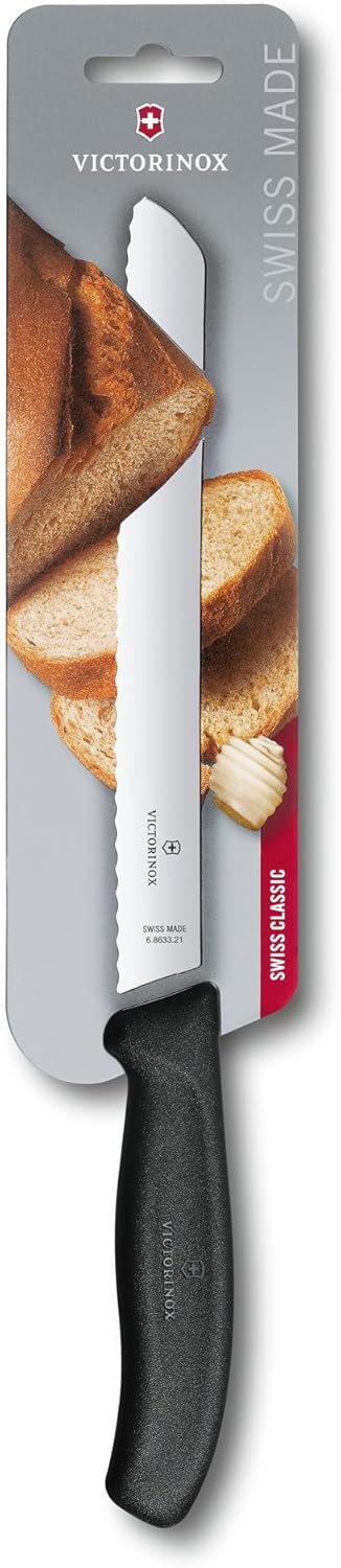 Victorinox, Swiss Classic, Profi Brotmesser, Extra Scharfe Klinge, Wellenschliff, 21 cm, Robuster Ku
