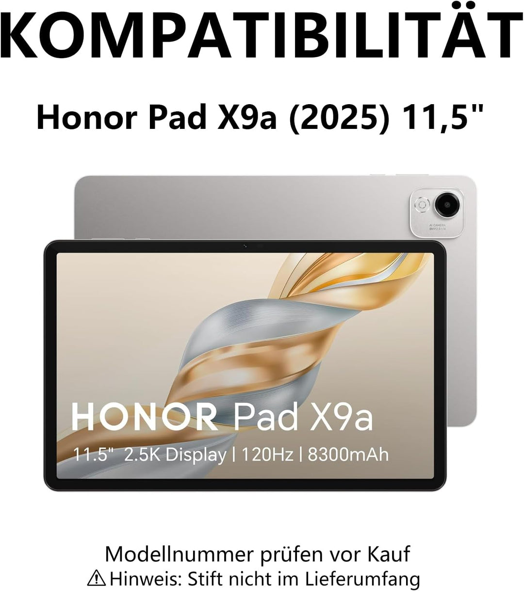 Hülle mit Tastatur für Honor Pad X9a 2025 11,5 Zoll, Abnehmbare Bluetooth Tastatur mit Deutschem QWE