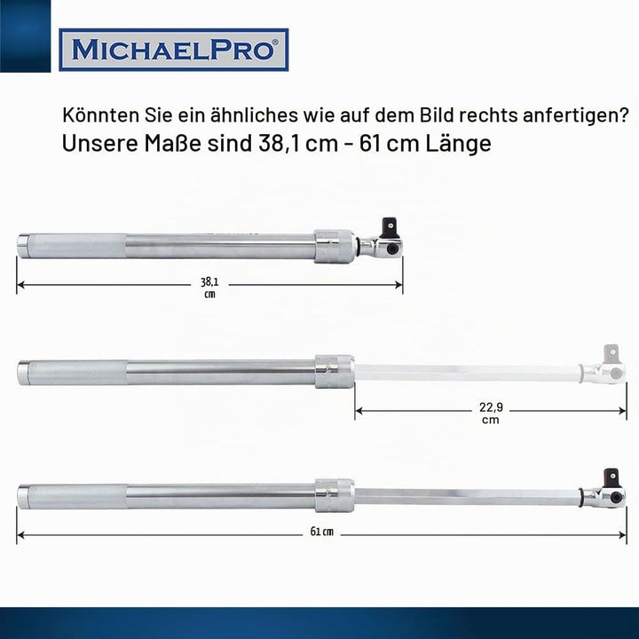 MichaelPro MP007002 1,27 cm Dr. Ausziehbare Brechstange (38,1 cm – 61 cm Länge) / Flexgriff, verbind