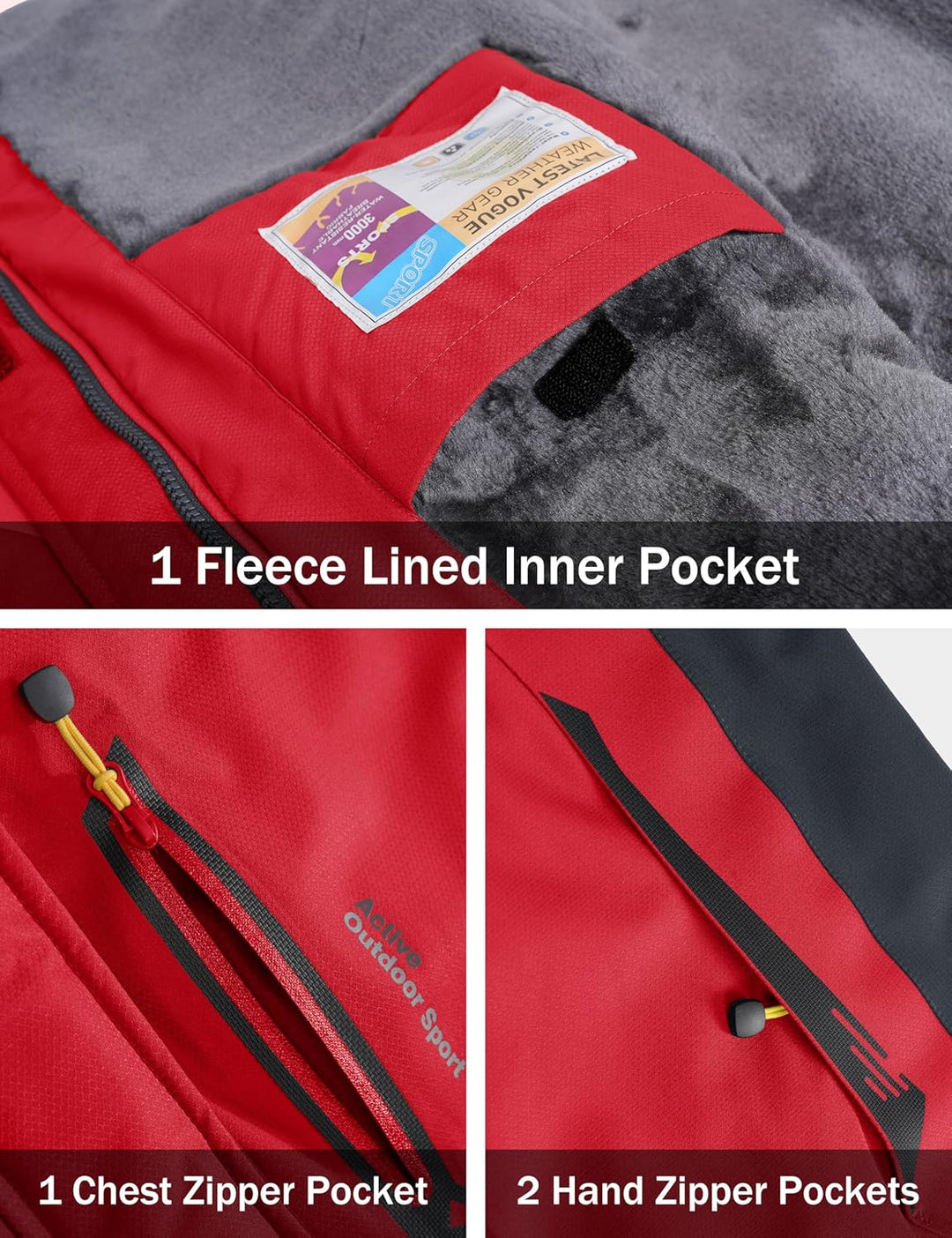 MAGCOMSEN Winterjacke Herren Warm Gefüttert Skijacke Wasserdicht Regenjacke Snowboardjacke Outdoor F