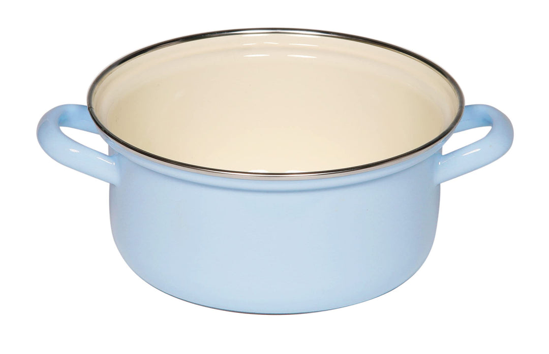 Riess, 0279-006, Kasserolle mit Chromrand 18, CLASSIC - BUNT/PASTELL, Farbe Blau, Durchmesser 18 cm,