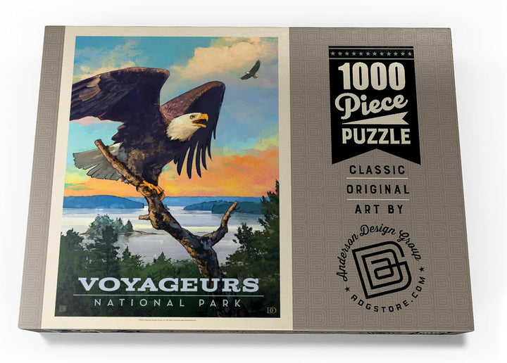 Voyageurs National Park: Bald Eagle, Vintage Poster - Premium 1000 Teile Puzzle - MyPuzzle Sonderkol