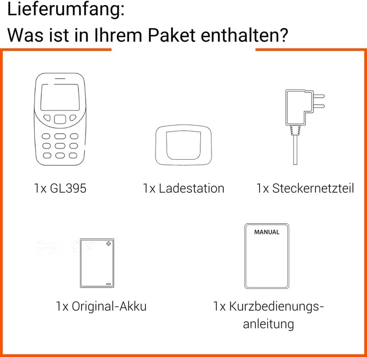 Gigaset GL395 Mobiltelefon – einfache Bedienung für Senioren, grosse Tasten & SOS-Notruftaste – Stau