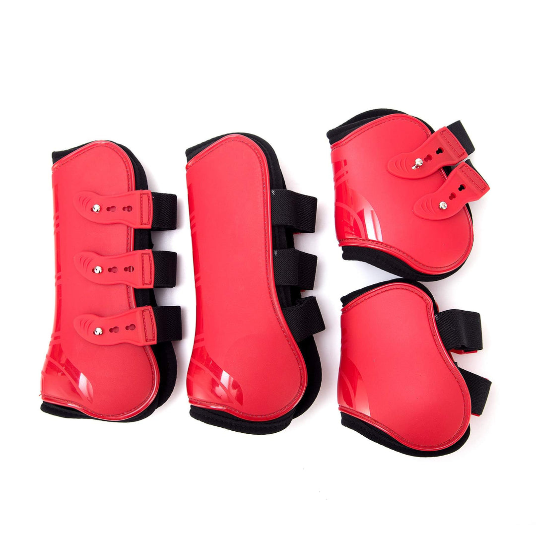 Merauno® Gamaschen Pferde 4er Set Sehne Schützer Fetlock Pferdesprungschutz Vorne Hinter Paar Robust
