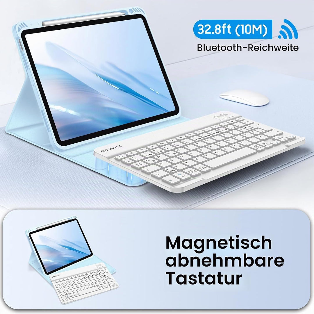 Fintie Tastatur Hülle für iPad Air 5 2022 / iPad Air 4 2020 10.9 Zoll, Schutzhülle mit TPU Rückschal
