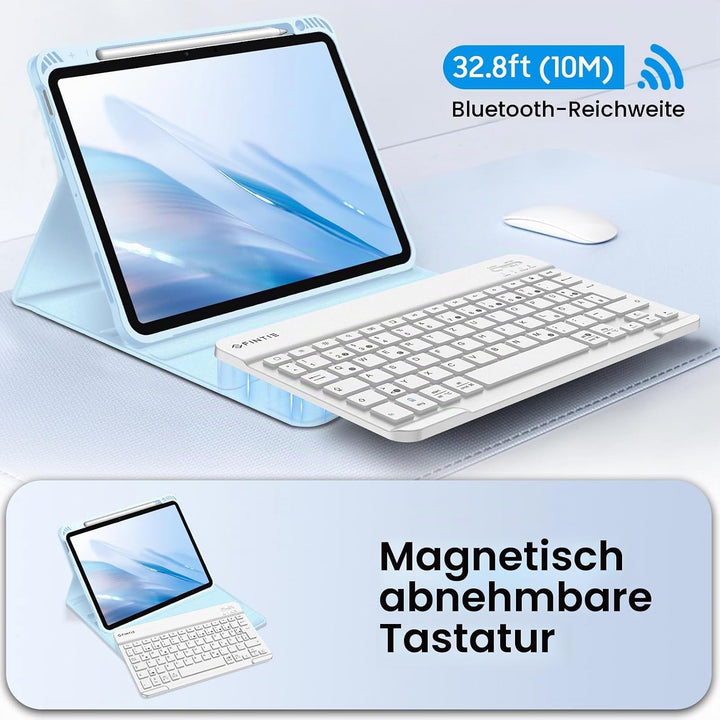 Fintie Tastatur Hülle für iPad Air 5 2022 / iPad Air 4 2020 10.9 Zoll, Schutzhülle mit TPU Rückschal