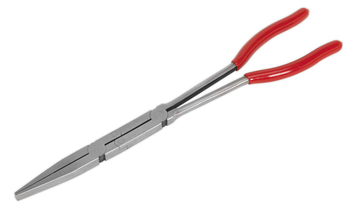 Sealey AK8590 Doppelgelenk-Flachzange mit langer Reichweite, 335 mm Länge, silberfarben