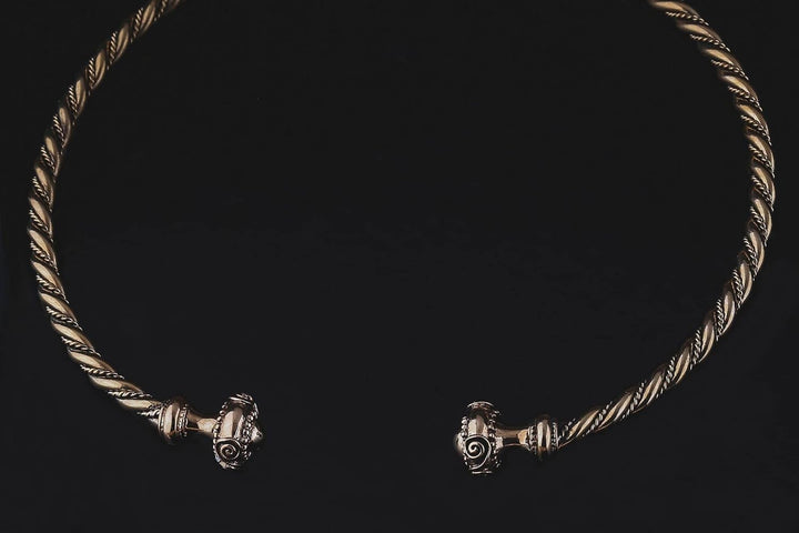 Windalf Keltischer Männer Bronze Halsreif TRISTAN Ø 14 cm Torques Halsring Celtic Handarbeit
