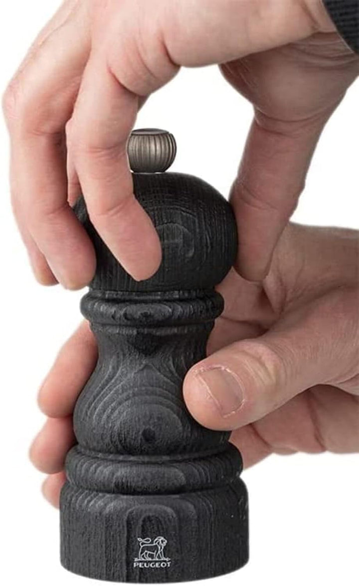 PEUGEOT - Pfeffermühle Paris Nature Black 12 cm + Schwarzer Bio-Pfeffer aus fairem Handel - Klassisc