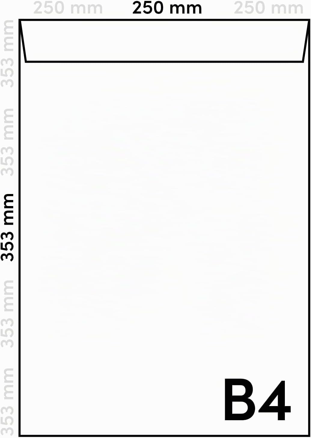 Netuno 50 Versandtaschen DIN B4 Braun 250 x 353 mm 100g braune Versandtaschen gross ohne Fenster ger
