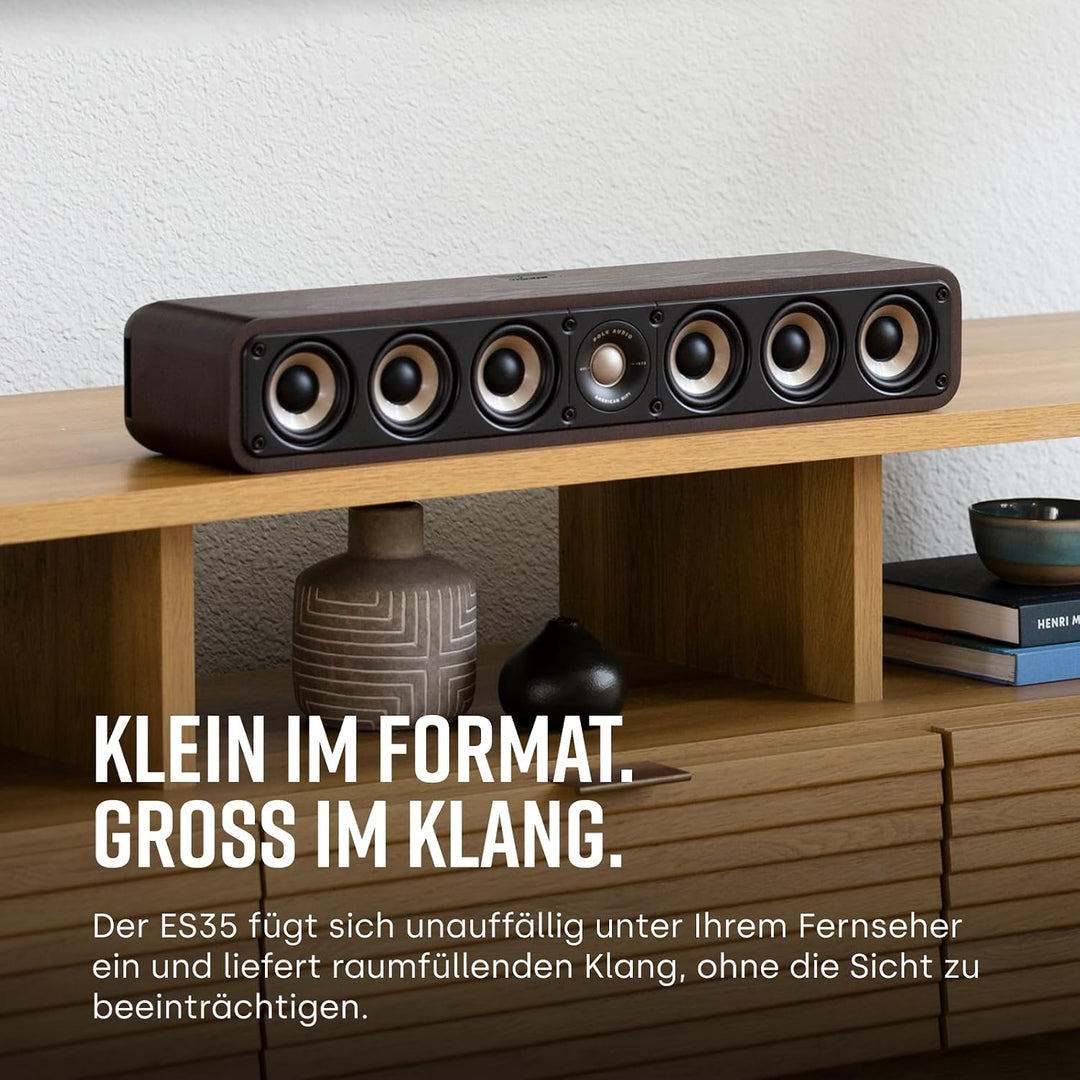 Polk Audio Signature Elite ES35 Centerlautsprecher, schlanker, hochauflösender Center Lautsprecher,