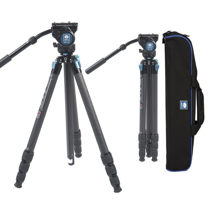 SIRUI Professionelles Carbonfaser-Stativ mit 360°Fluid-Videokopf, 184,4cm wasserdichtes Video-Kamera