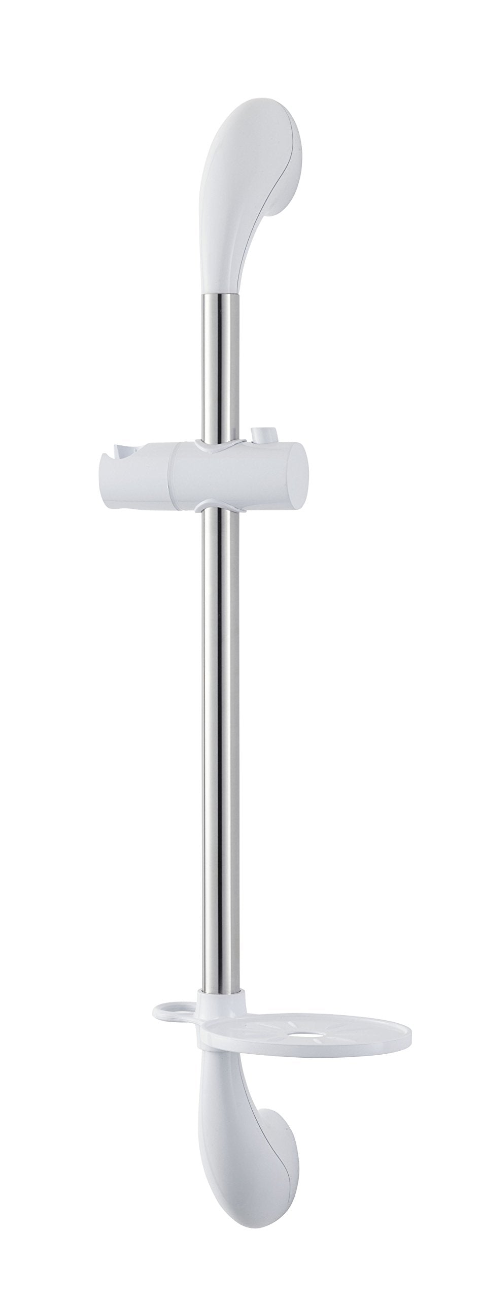 Triton Showers TSKJOSHWC Joshua Riser-Schiene, Wandhalterung, 62,2 cm Höhe, Weiss/Chrom Weiss / Chro