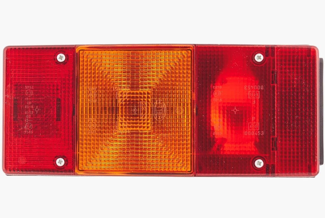 HELLA - Heckleuchte - Glühlampe - 12V - Anbau - Lichtscheibenfarbe: rot - Stecker: Flachstecker - re
