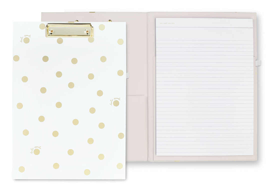 Kate Spade New York Clipboard Folio with Low Profile Clip, Professional Padfolio Includes Lined Note