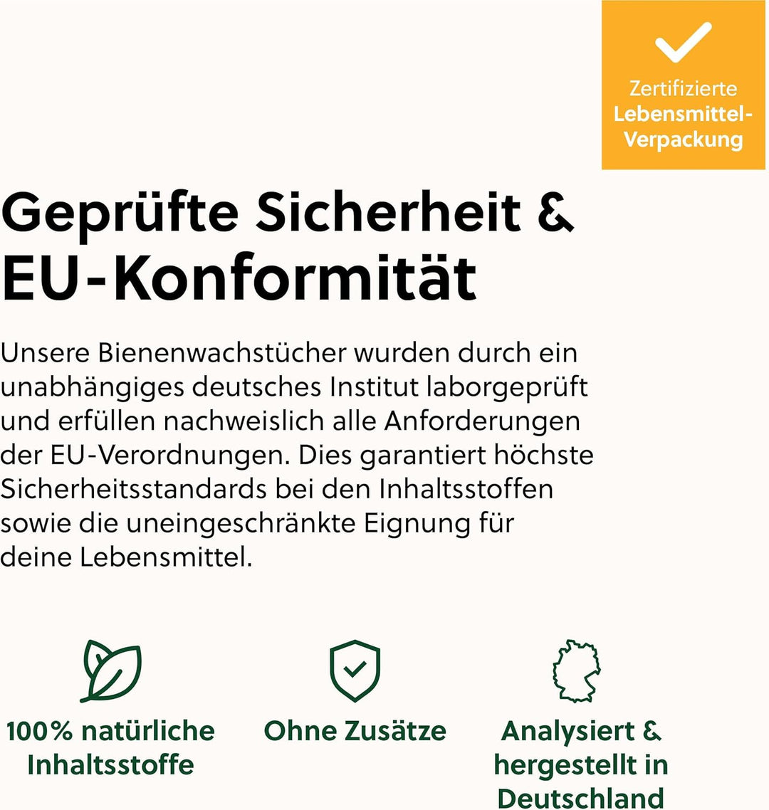 beegut XXL Bienenwachstuch aus Leinen, besonders gut zum Brot aufbewahren geeignet durch dickeres Le