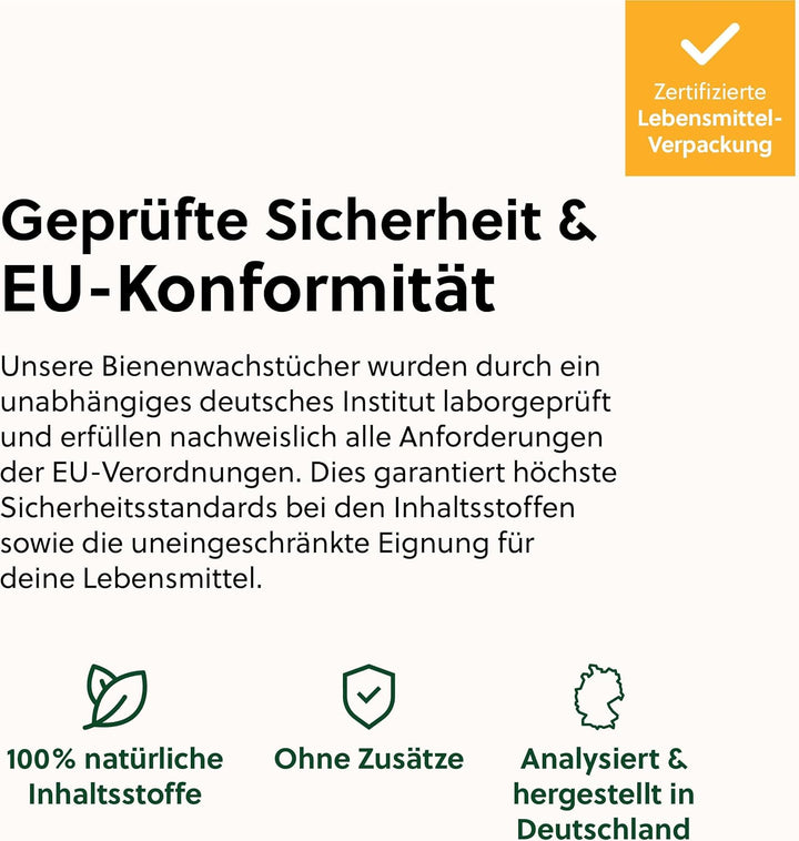 beegut XXL Bienenwachstuch aus Leinen, besonders gut zum Brot aufbewahren geeignet durch dickeres Le