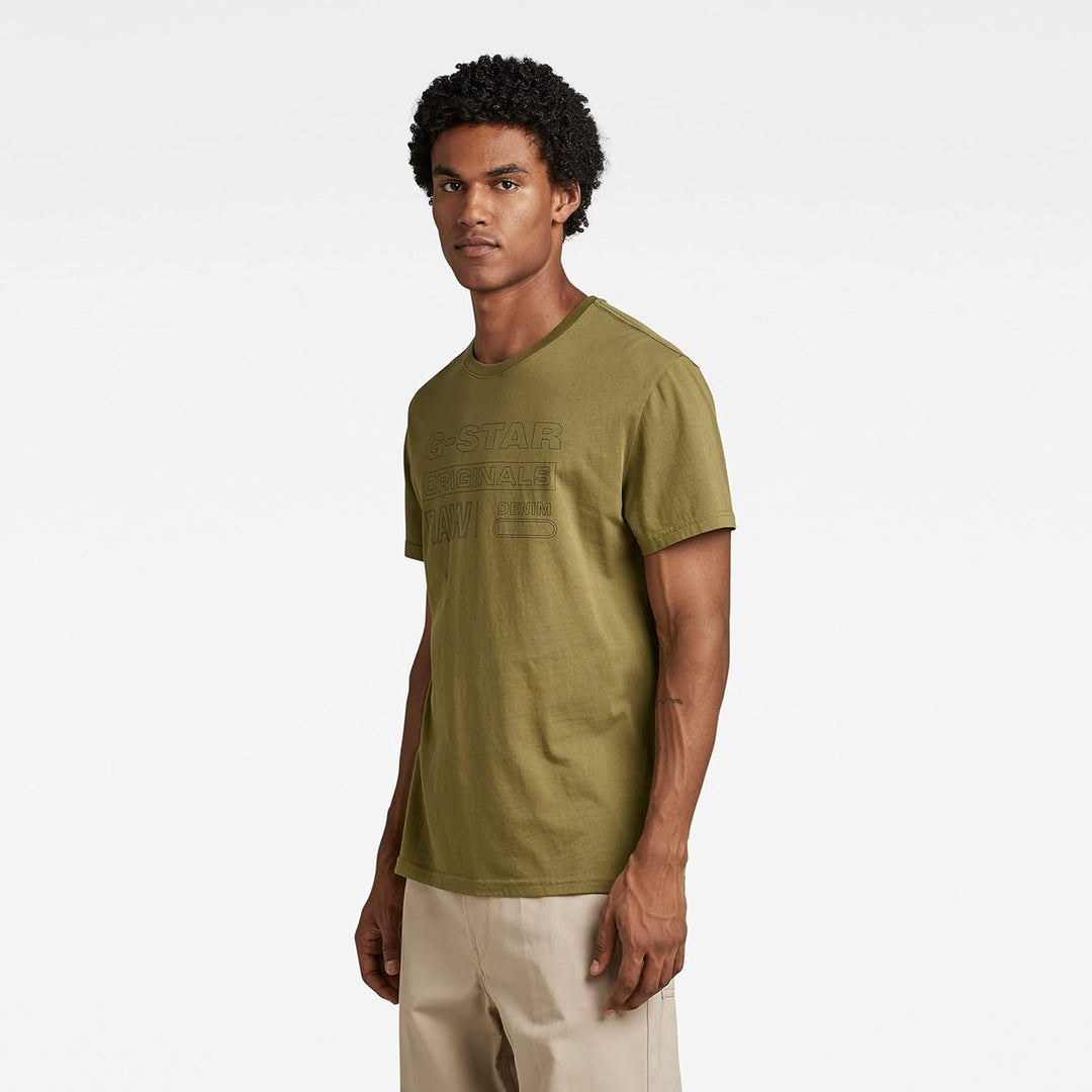 G-STAR RAW Damen Originals Label Regular T-Shirt S Grün (Smoke Olive D22775-c506-b212), S Grün