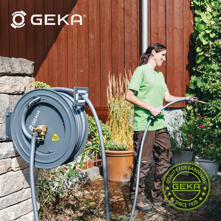 GEKA plus Automatischer Schlauchaufroller PA20SK (robuster Schlauchaufroller, Stahlkonstruktion, aut