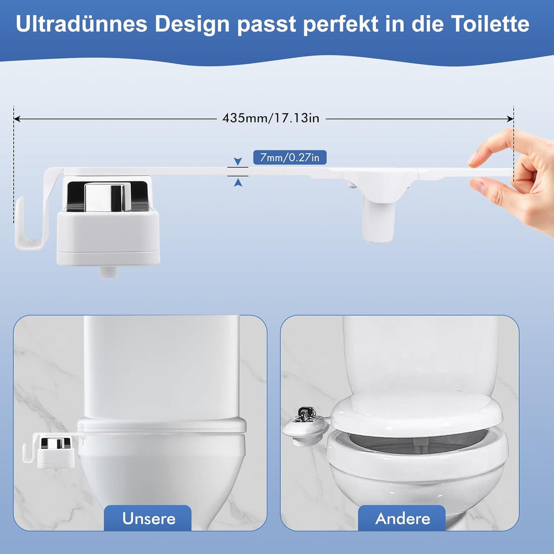 Bidet Einsatz für Toilette Nicht Elektrisch Bidet Aufsatz für Toilette mit Einziehbare Selbstreinige