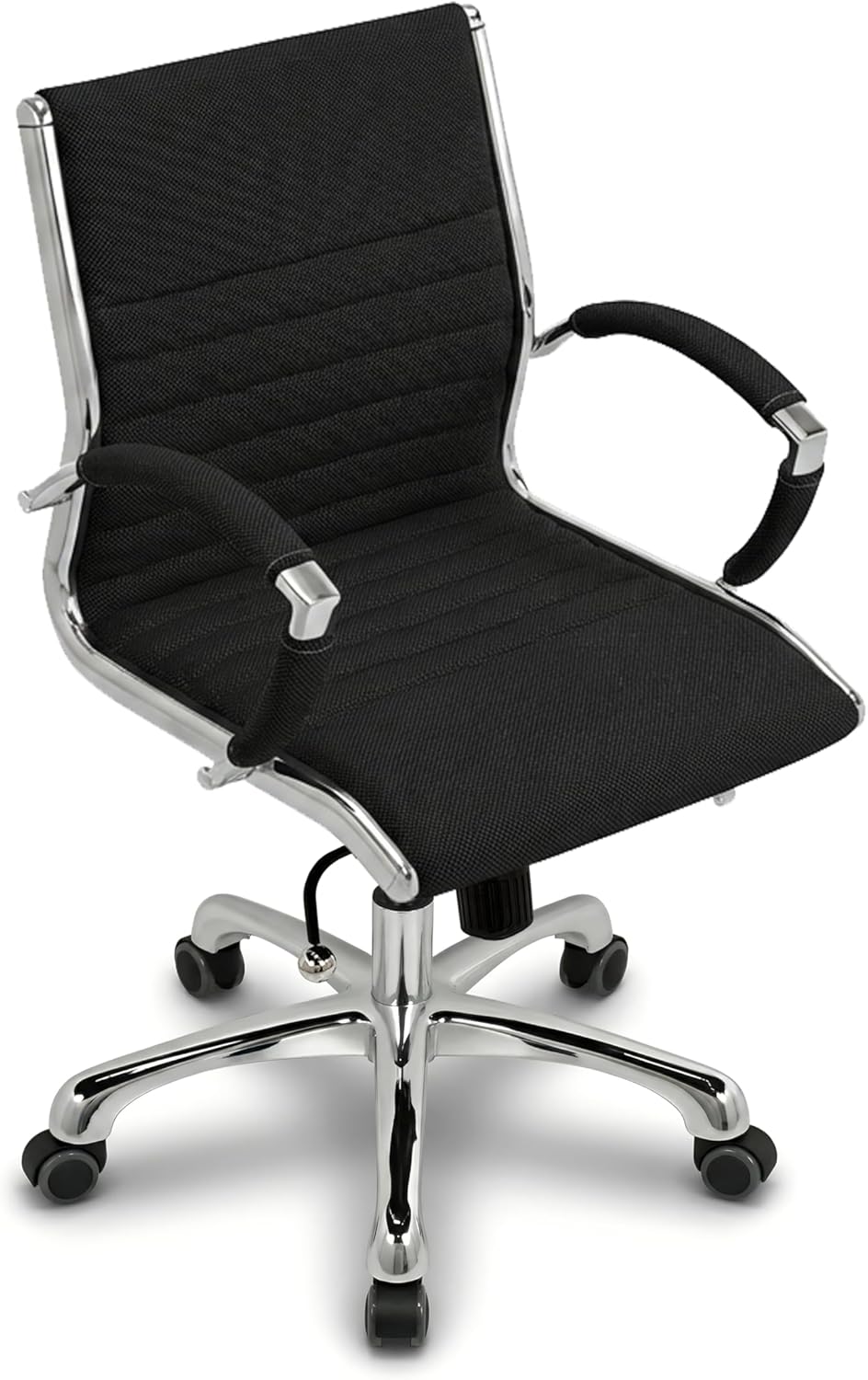 VERSEE Premium Stoff Bürostuhl Montreal in Schwarz - Ergonomischer Designstuhl für Büro und Home-Off
