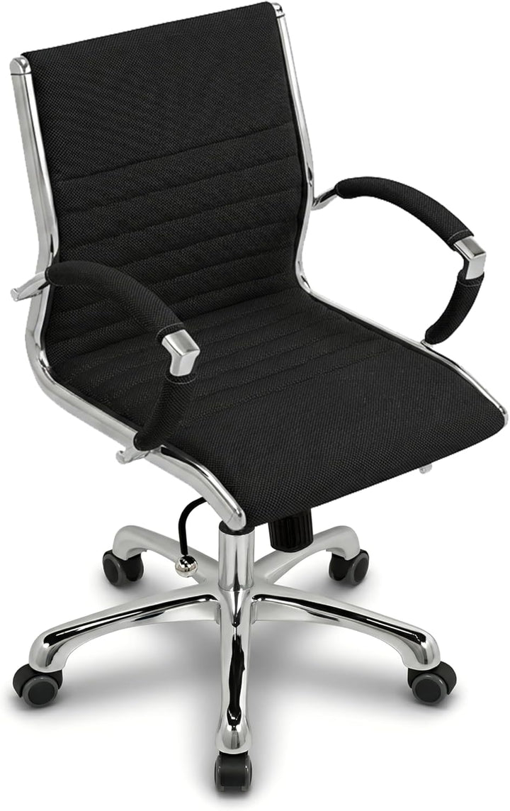 VERSEE Premium Stoff Bürostuhl Montreal in Schwarz - Ergonomischer Designstuhl für Büro und Home-Off
