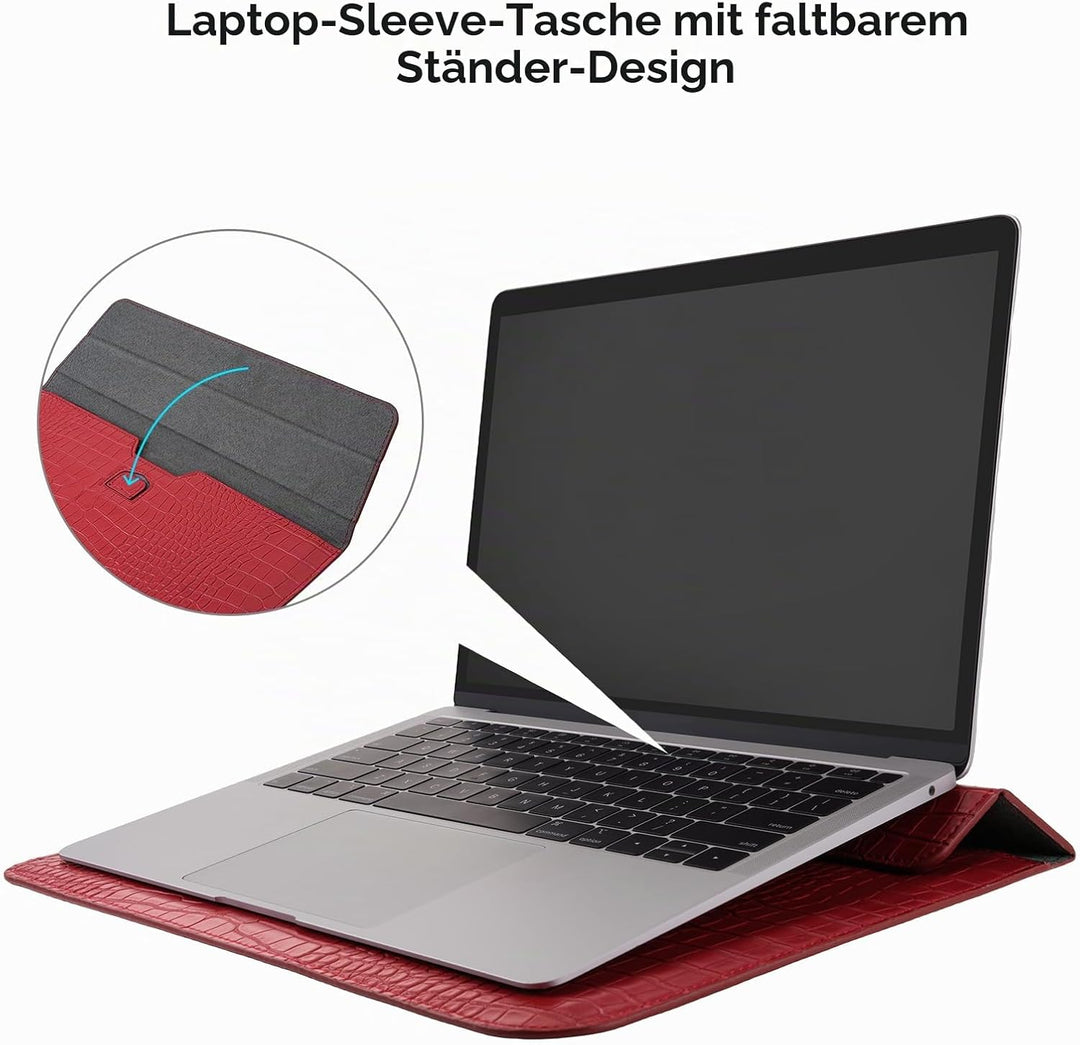 MOSISO PU Laptop Hülle 13 Zoll, 13 Zoll Laptoptasche Kompatibel mit MacBook Air M4 M3 M2 M1 2025-201