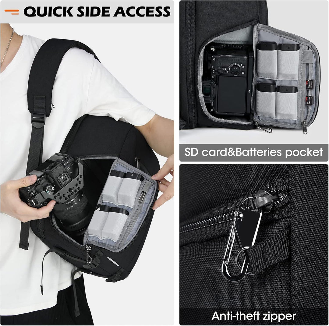 RAINSMORE Kamerarucksack Gross – Kameratasche Spiegelreflex für Fotografen, kamerarucksack mit 15,6