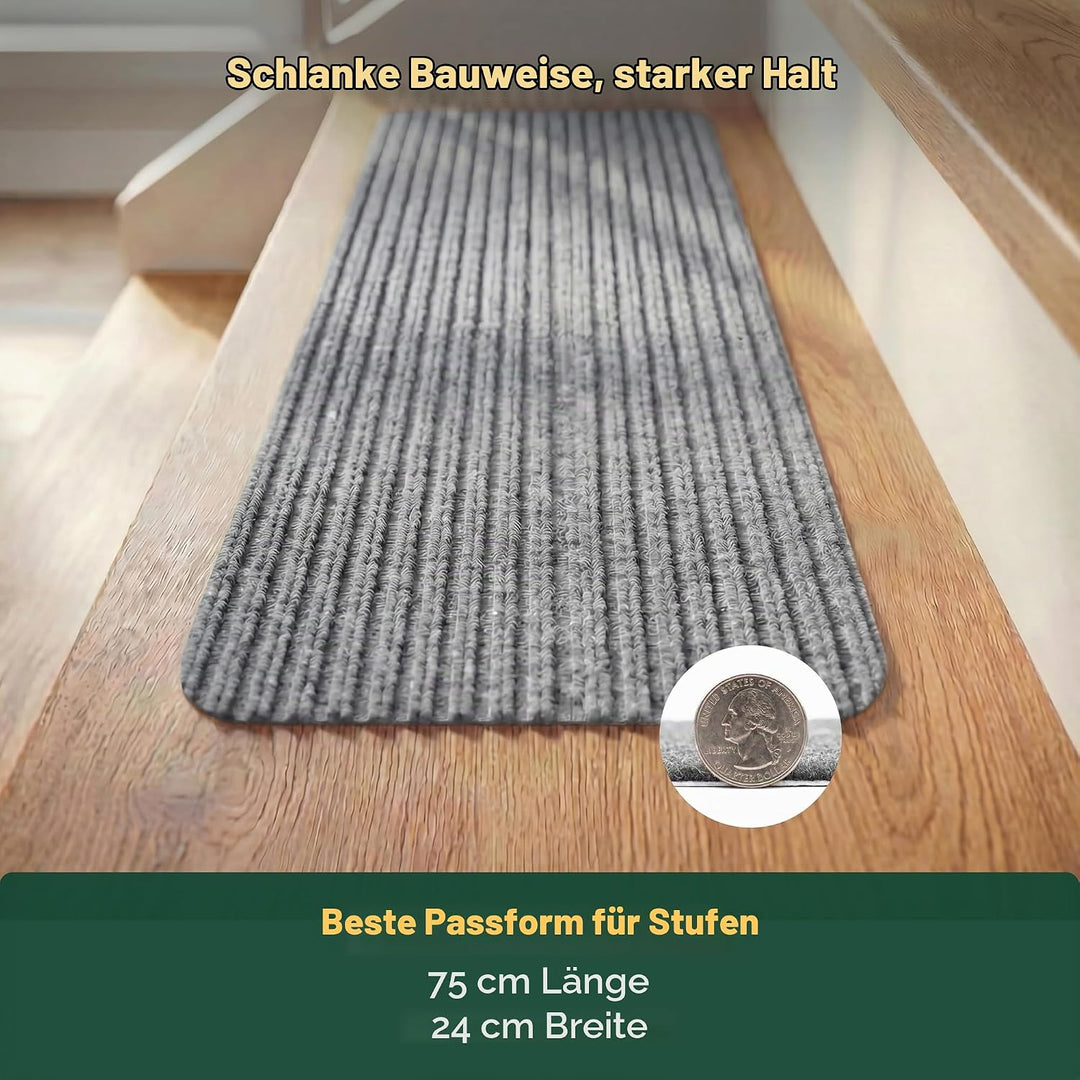 MBIGM 15er Set Stufenmatten 20 cm X 76 cm Treppenteppich Selbstklebend Sicherheit Stufenteppich für