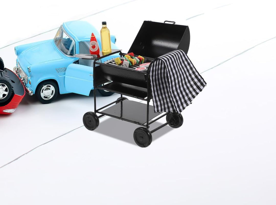 1 Satz Miniatur Puppenhaus-grillständer: 1:12 Puppe Kinder Mini Grill Modell Kleines Miniatur-BBQ Kl