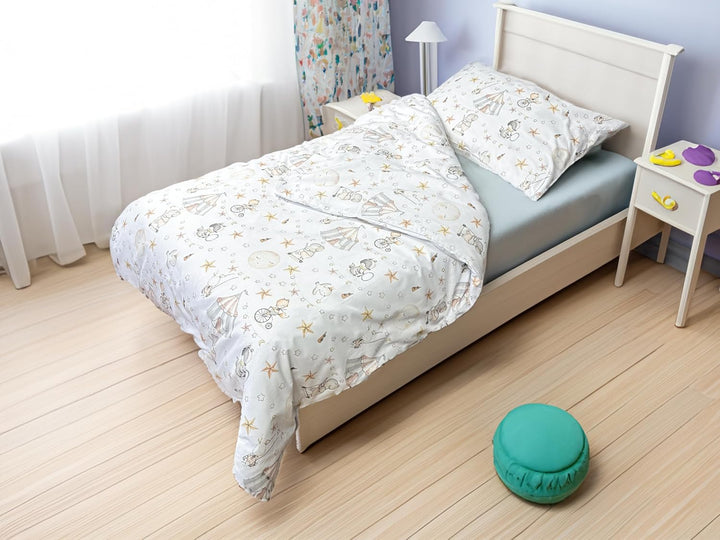Kinderbettwäsche 90x120 + 40x60 | 100% Baumwolle Weiche & Farbenfrohe Bettwäsche für Babys | Mädchen