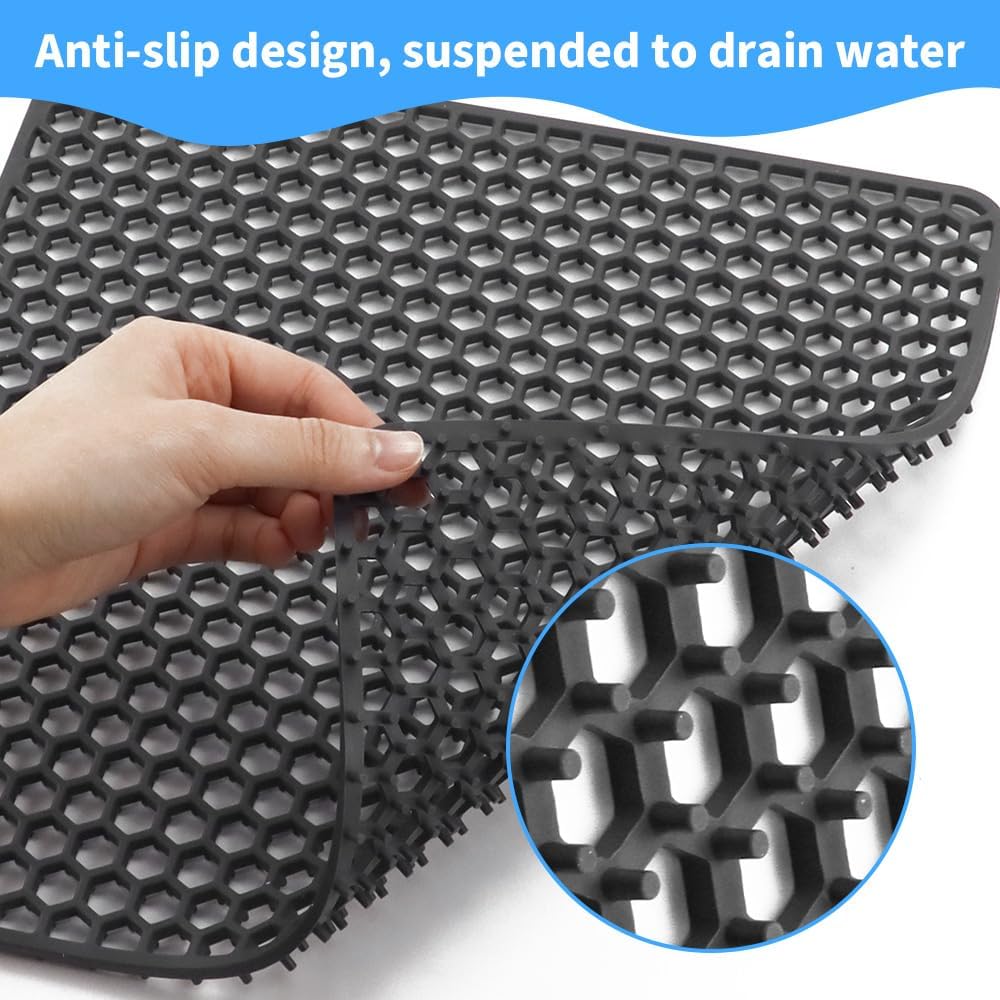 NAROSEBE Spülbeckeneinlage Silikon Spülbeckenmatte 30.5*30.5cm Spülmatte Abtropfmatte Spülbeckenschu