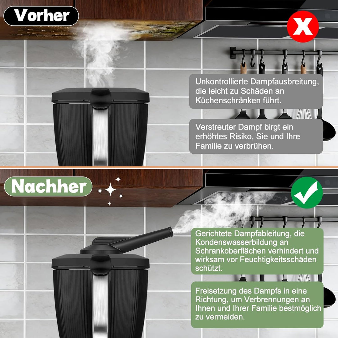 SelfTek Dampfumleiter für Thermomix TM7 - Dampfumleitung Zubehör mit Geschütztem Überlaufschutz, Dam