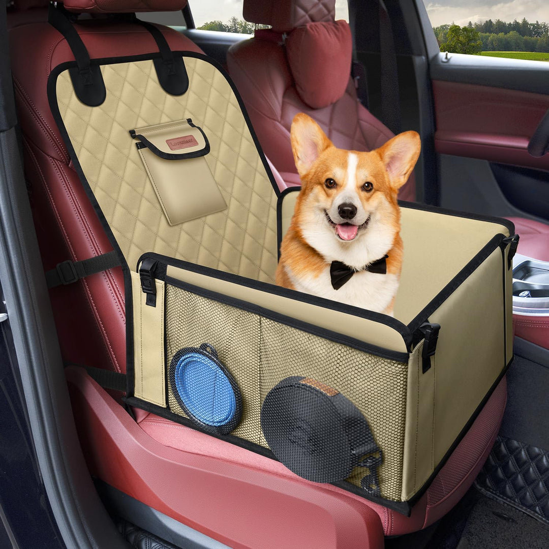 Hunde Autositz Extra Stabiler für Kleine Mittlere Hunde, Auto Hundesitz mit Verstärkte Wände und Sic