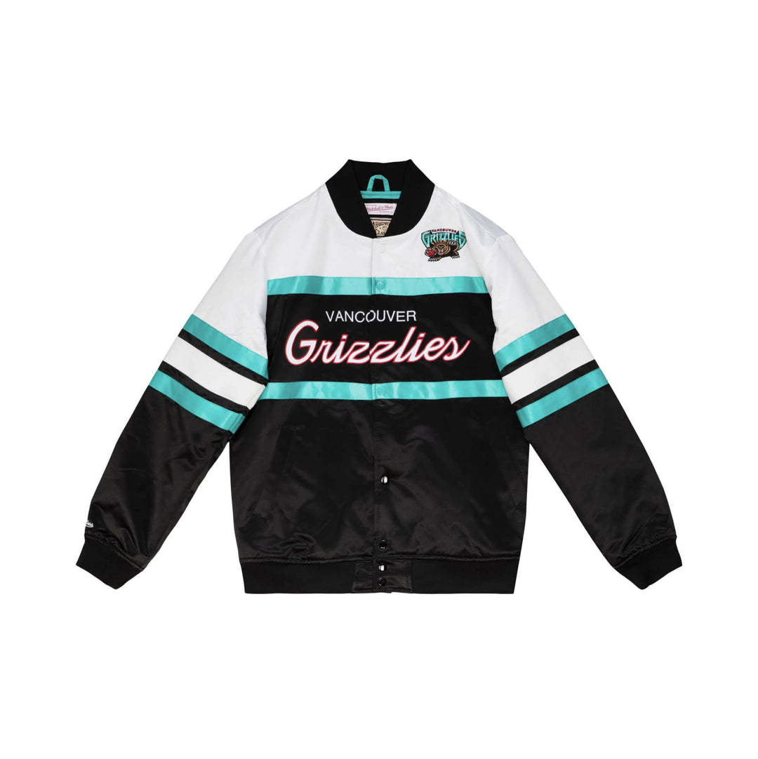 Mitchell & Ness NBA Special Script Heavyweight Satin Jacket, Schwarz,Weiß S