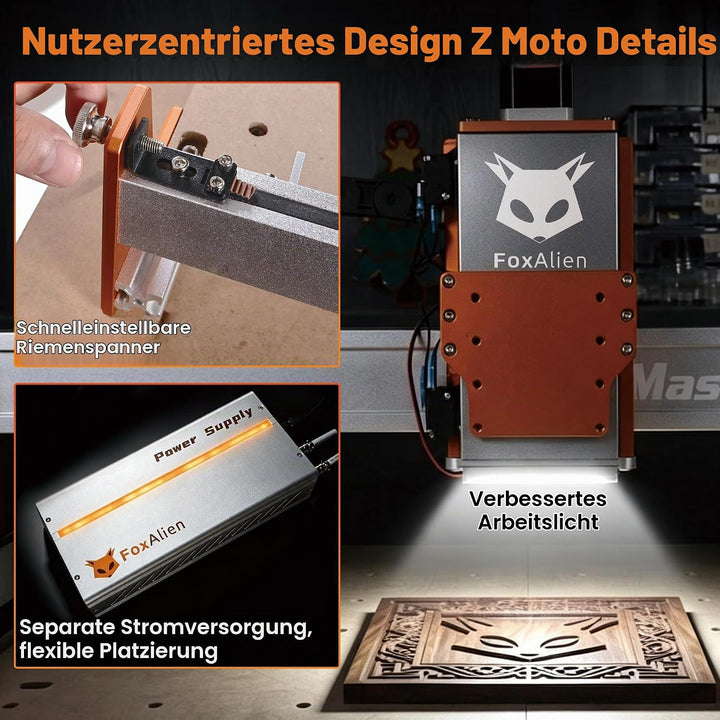 FoxAlien Masuter Pro MAX Desktop CNC-Fräsmaschine, 600x600mm Arbeitsbereich
