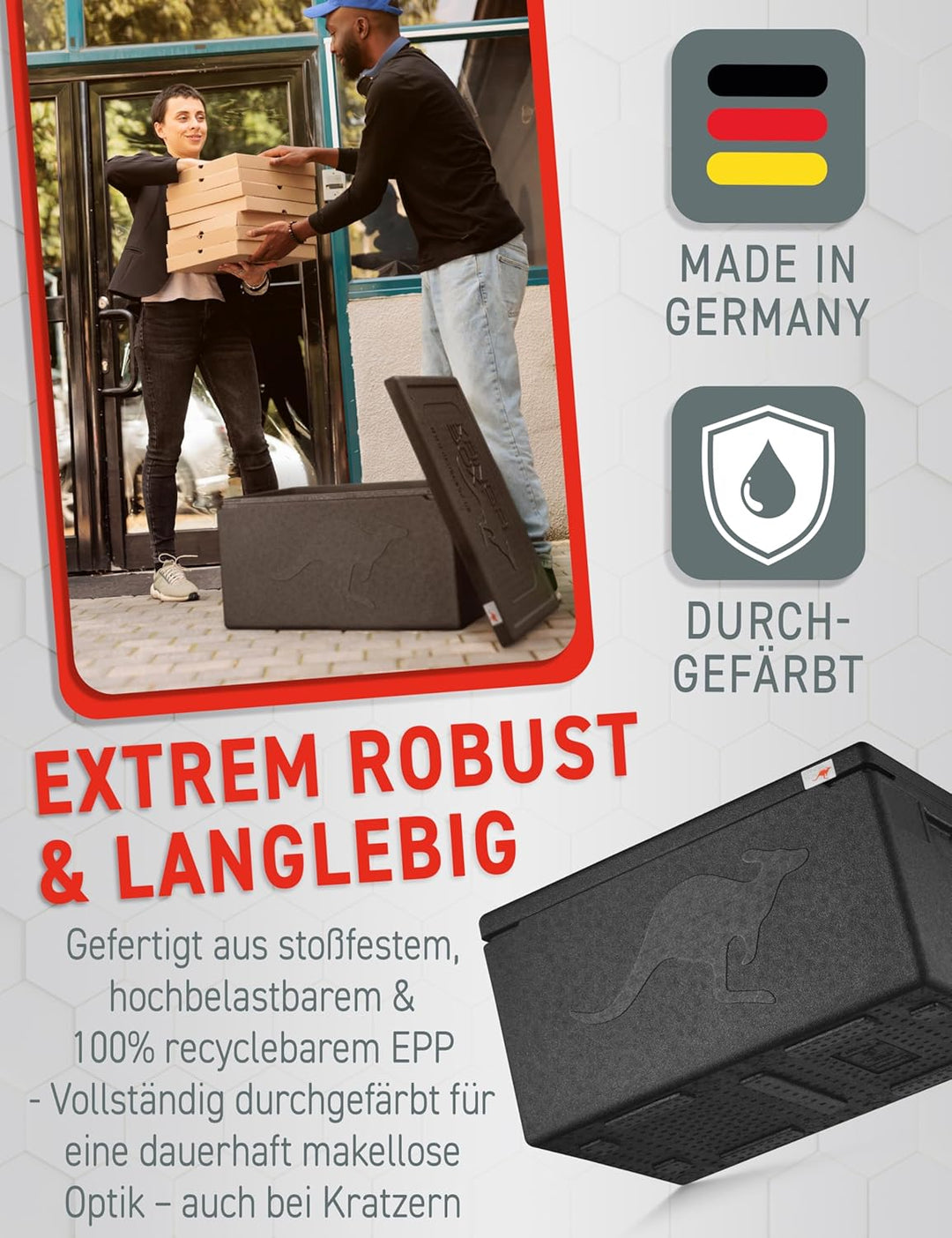 Professional Thermobox & Kühlbox GN 1/1 48L Standardgriff – Patentierte Glatte Innenfläche – Top Iso