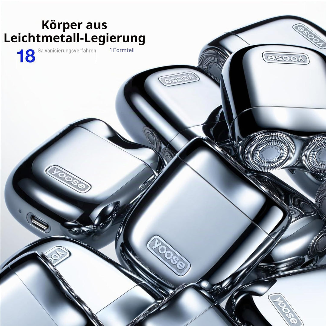 yoose MINI Rasierer Herren elektrisch, Elektrorasierer Herren aus Legierung, IPX7 wasserdicht elektr