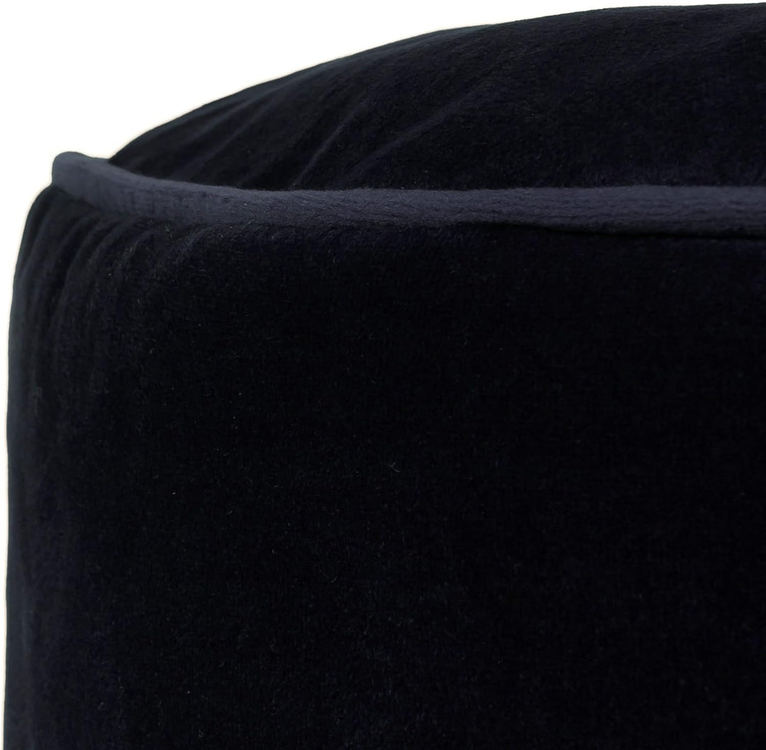 Icon Milano Hocker, Dunkelblau, Flauschiger Samt Stoff, Samt Sitzsack, Sitzpuff, Pouf Hocker mit Fül