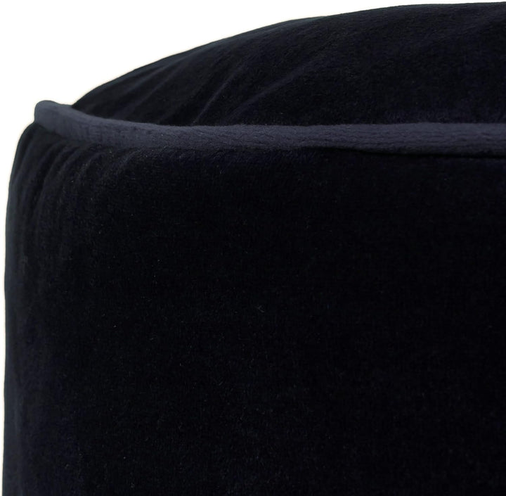 Icon Milano Hocker, Dunkelblau, Flauschiger Samt Stoff, Samt Sitzsack, Sitzpuff, Pouf Hocker mit Fül