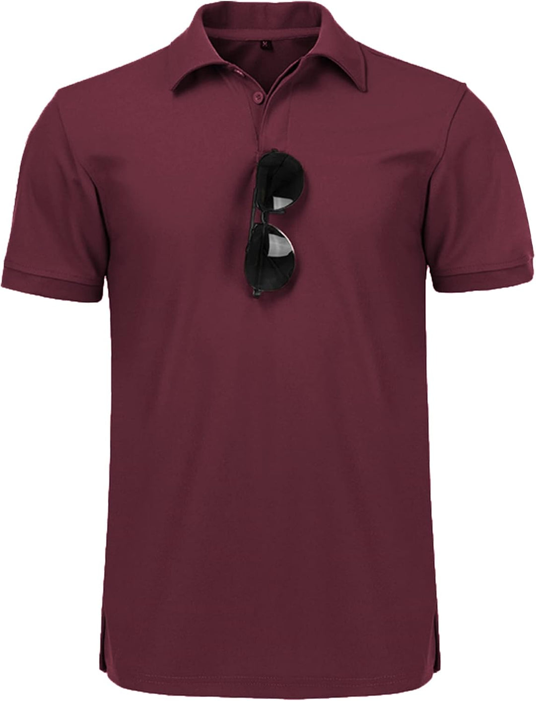geeksport Poloshirt Herren Kurzarm Freizeit Sport Polo Golf Tshirts Männer Polohemd Weinrot L, Weinr