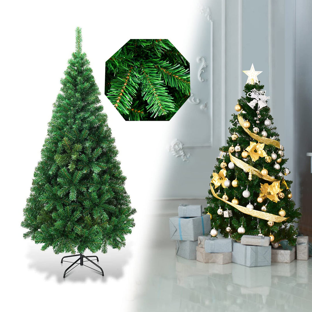COSTWAY 150cm Künstlicher Weihnachtsbaum, Tannenbaum mit Metallständer, Christbaum PVC Nadeln, Kunst