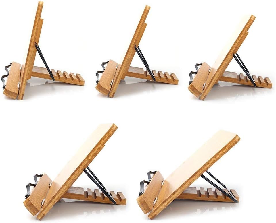 wishacc Holz einstellbar faltbar Leseständer/Buchhalter/Kochbuchhalter/Cookbook stand/Book rest/Büch