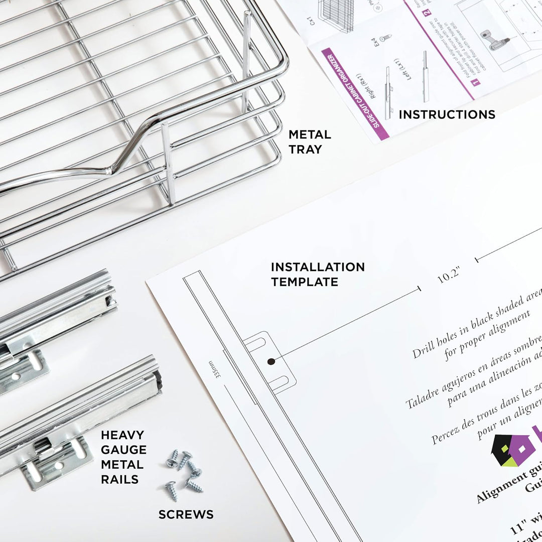 HOLDN’ STORAGE Ausziehbarer Schrank-Organizer – 12,7 cm hohe ausziehbare Schubladen für Küchenschrän