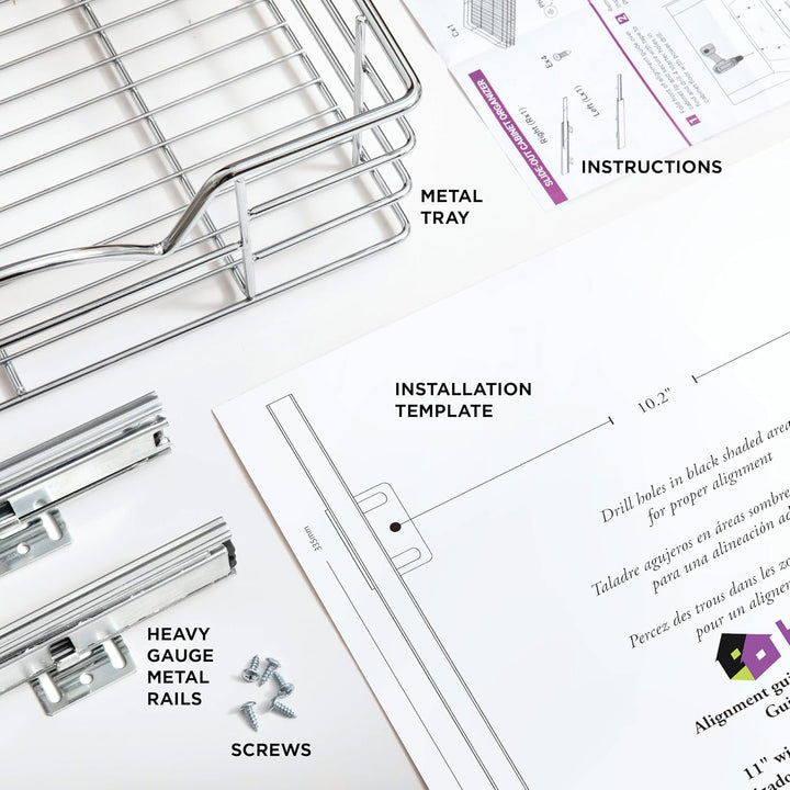 HOLDN’ STORAGE Ausziehbarer Schrank-Organizer – 12,7 cm hohe ausziehbare Schubladen für Küchenschrän